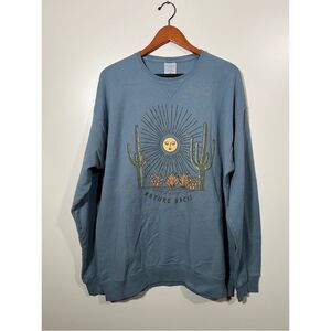 Nature Backs Crewneck Sweatshirt with Sun Design Size Large Oversized